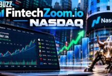 FintechZoom.io Nasdaq market analysis with Nasdaq Composite charts and financial data on a digital trading screen
